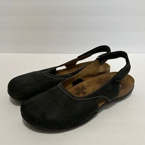 Dr. Andrew Weil Ortho Footwear "Balance" leather slingback shoe black 10